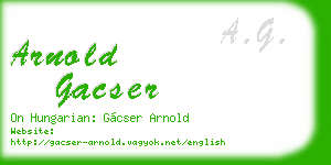 arnold gacser business card