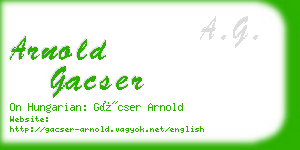 arnold gacser business card